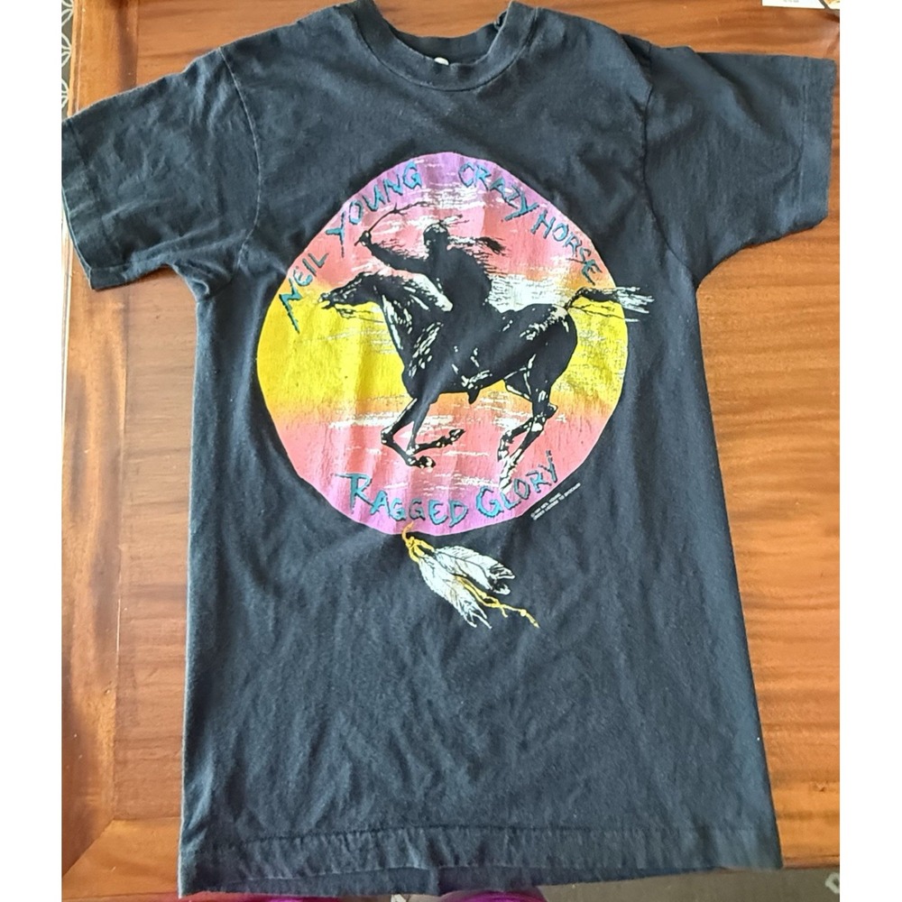 AUTHENTIC Vintage Neil Young Crazy Horse Ragged Glory Tour 1991 Shirt MEDIUM